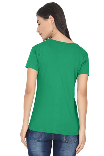 Women's Cotton V Neck Printed Half Sleeve T-Shirt