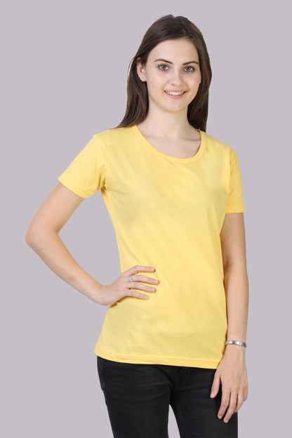 Women's Cotton Plain Round Neck Half Sleeve T-Shirt