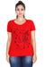 Women's Cotton Round Neck Printed Half Sleeve Red Color T-Shirt