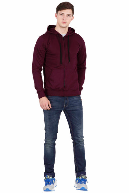 Men's Cotton Plain Full Sleeve Maroon Color Sweatshirt/Hoodies