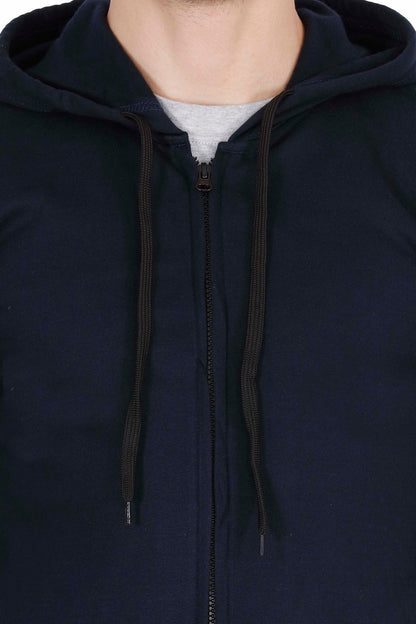 Men's Cotton Plain Full Sleeve Navy Blue Color Sweatshirt/Hoodies