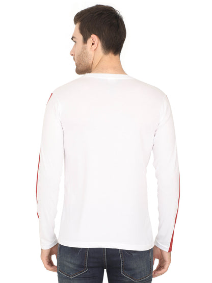 Men's Cotton Color Block Round Neck Full Sleeve T-Shirt