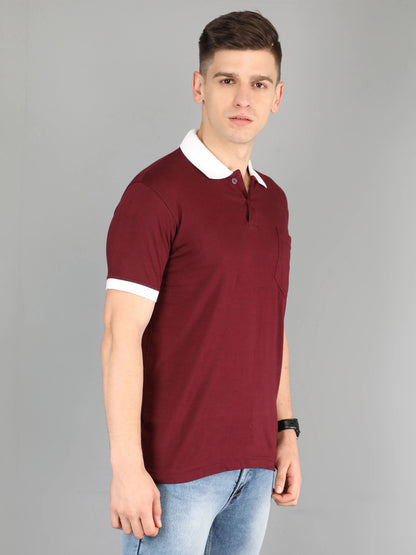 Fleximaa Men's Cotton Plain Polo Neck Half Sleeve T-Shirt - fleximaa-so