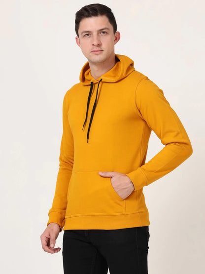 Fleximaa Men's Cotton Hooded Neck Plain Sweatshirt/Hoodies