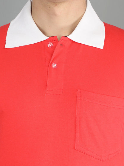 Fleximaa Men's Cotton Plain Polo Neck Half Sleeve T-Shirt - fleximaa-so