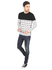 Men's Cotton Color Block Round Neck Full Sleeve T-Shirt