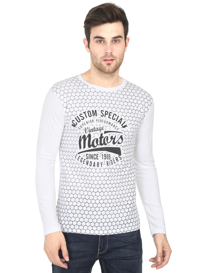 Men's Cotton Round Neck Full Sleeve All Over Printed T-Shirt