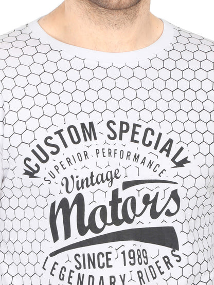 Men's Cotton Round Neck Full Sleeve All Over Printed T-Shirt