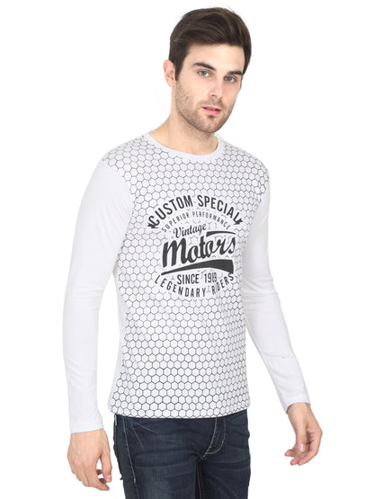 Men's Cotton Round Neck Full Sleeve All Over Printed T-Shirt