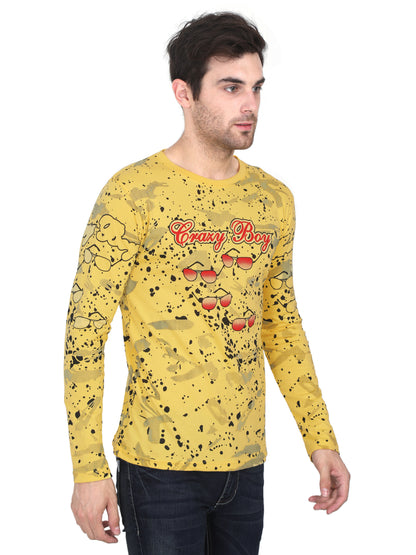 Men's Cotton Round Neck Full Sleeve All Over Printed T-Shirt