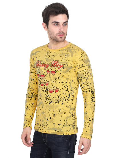 Men's Cotton Round Neck Full Sleeve All Over Printed T-Shirt