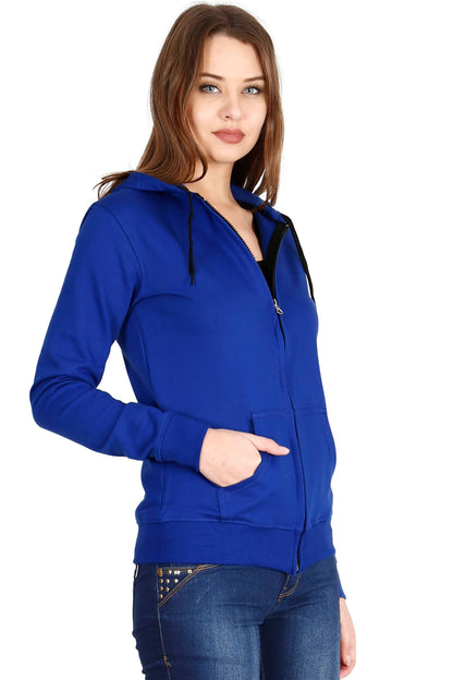 Fleximaa Women's Cotton Plain Full Sleeve Hoodies/Sweatshirt - fleximaa-so