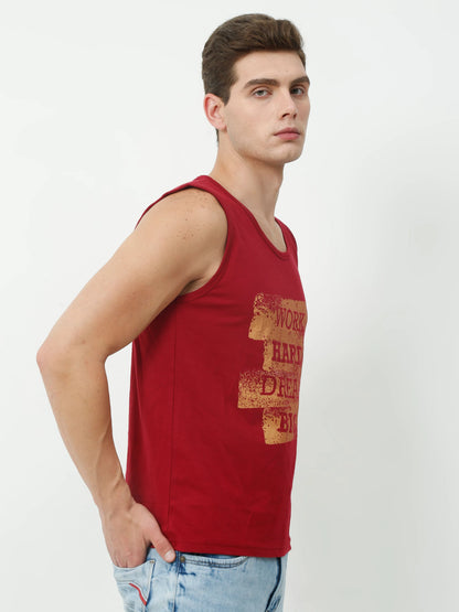 Fleximaa Men's Cotton Printed Sleeveless T-Shirt - fleximaa-so