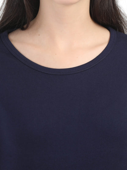 Fleximaa Women's Cotton Plain Round Neck Full Sleeve T-Shirt - fleximaa-so