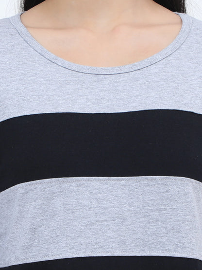 Fleximaa Women's Cotton Color Block Full Sleeve T-Shirt - fleximaa-so