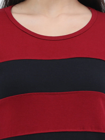 Fleximaa Women's Cotton Color Block Full Sleeve T-Shirt - fleximaa-so
