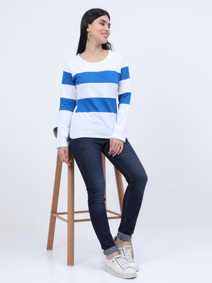 Women's Cotton Color Block Full Sleeve T-Shirt