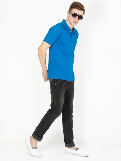 Fleximaa Men's Cotton Plain Polo Neck Half Sleeve T-Shirt - fleximaa-so