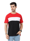 Fleximaa Men's Cotton Round Neck Color Block Half Sleeve T-Shirt - fleximaa-so