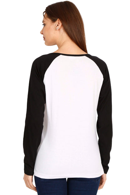 Fleximaa Women's Cotton Printed Raglan Full Sleeve T-Shirt - fleximaa-so