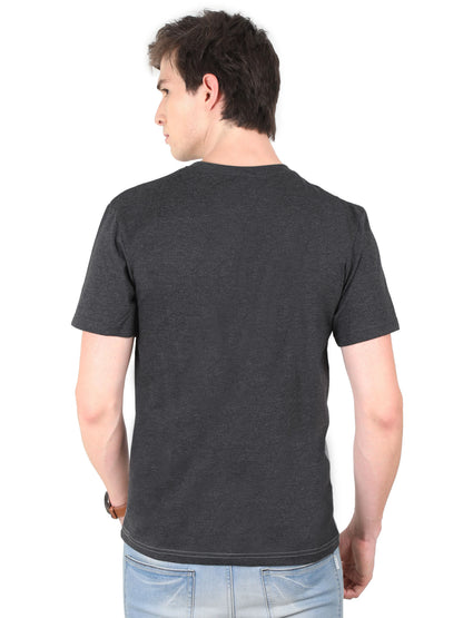 Men's Cotton Round Neck Printed Color Block Half Sleeve T-Shirt