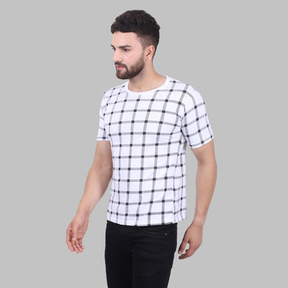 Men's Cotton Printed Round Neck Half Sleeve T-Shirt