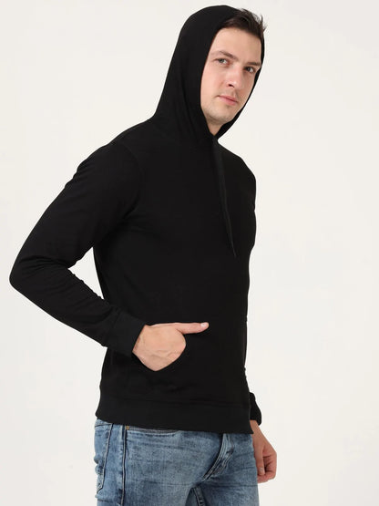 Fleximaa Men's Cotton Hooded Neck Plain Sweatshirt/Hoodies