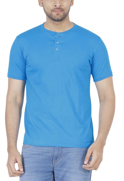 Men's Cotton Plain Henley Neck T-Shirt