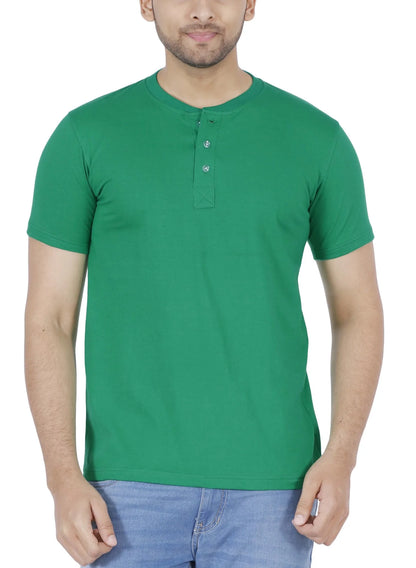 Men's Cotton Plain Henley Neck T-Shirt