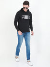 Men's Cotton Full Sleeve Printed Black Color Hoodies/Sweatshirts