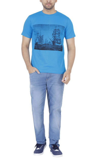 Fleximaa Men's Cotton Printed Round Neck Half Sleeve T-Shirt - fleximaa-so