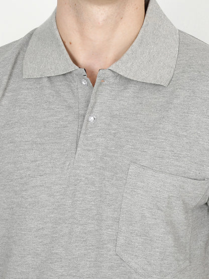 Fleximaa Men's Cotton Plain Polo Neck Half Sleeve T-Shirt - fleximaa-so