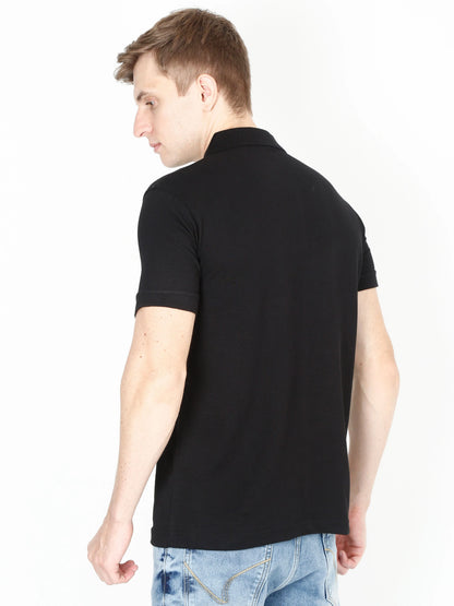 Fleximaa Men's Cotton Plain Polo Neck Half Sleeve T-Shirt - fleximaa-so