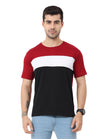 Fleximaa Men's Cotton Round Neck Color Block Half Sleeve T-Shirt - fleximaa-so