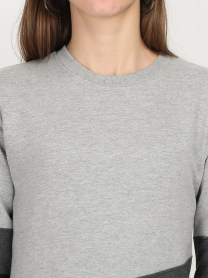 Fleximaa Women's Cotton Color Block Full Sleeve Sweatshirt - fleximaa-so
