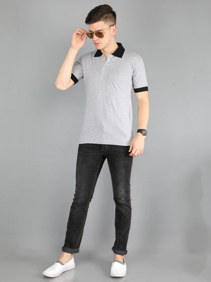 Fleximaa Men's Cotton Plain Polo Neck Half Sleeve T-Shirt - fleximaa-so