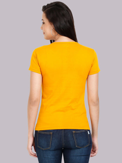Fleximaa Women's Cotton Plain Round Neck Half Sleeve T-Shirt - fleximaa-so