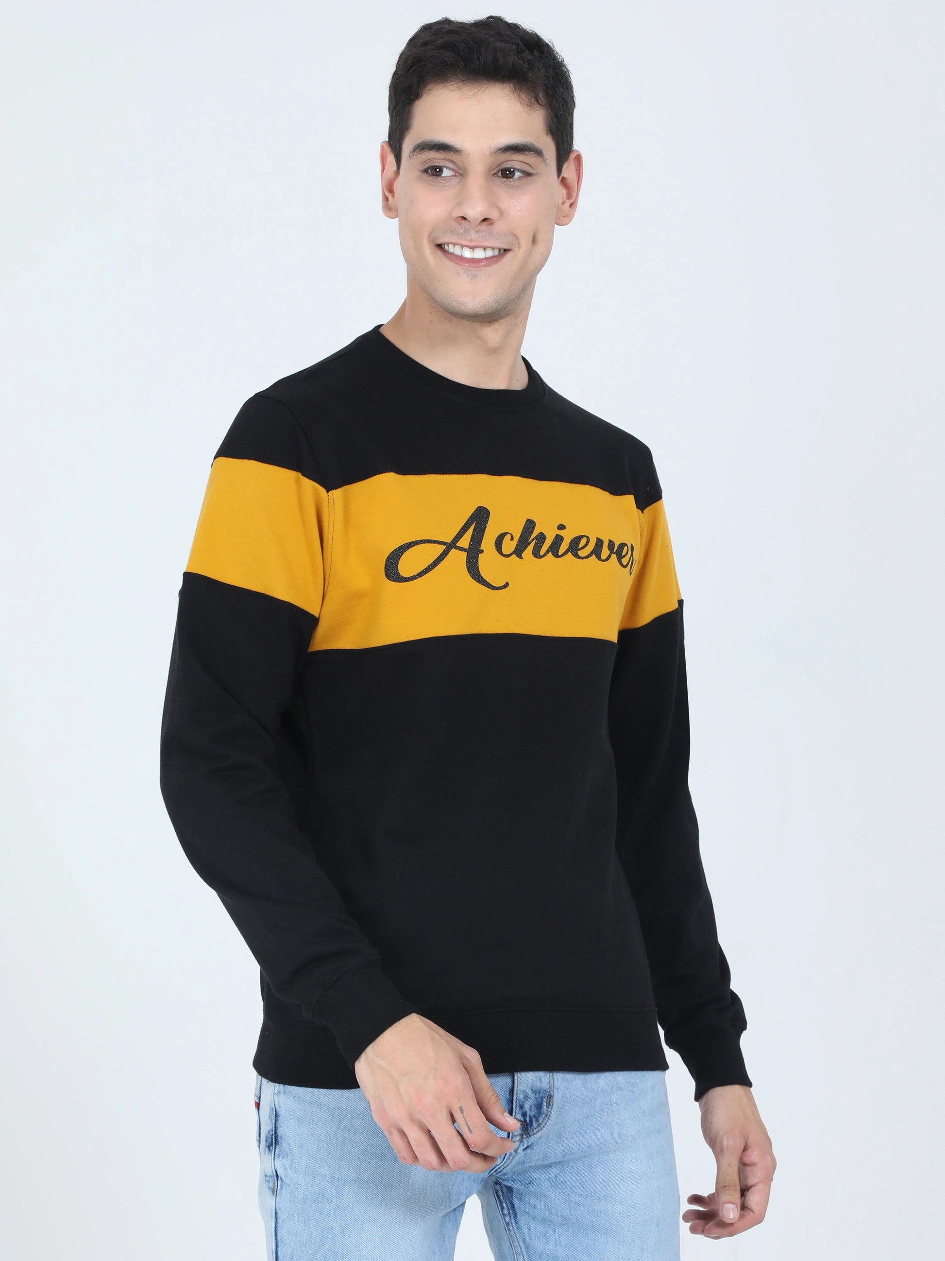 Fleximaa Men's Cotton Printed Color Block Sweatshirt - fleximaa-so