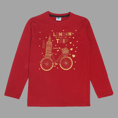 Boys & Girls Cotton Printed Round Neck Full Sleeve T-Shirt