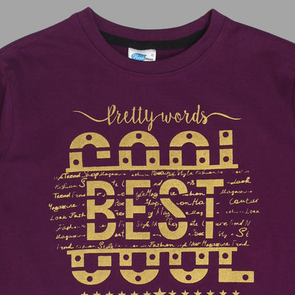 Boys & Girls Cotton Printed Round Neck Full Sleeve T-Shirt