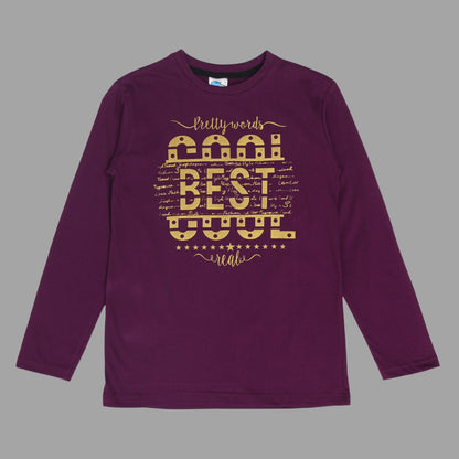 Boys & Girls Cotton Printed Round Neck Full Sleeve T-Shirt