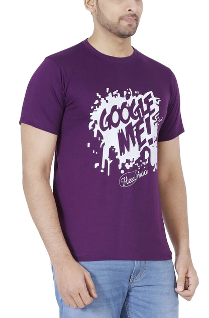Fleximaa Men's Cotton Printed Round Neck Half Sleeve T-Shirt - fleximaa-so