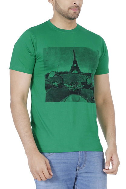 Fleximaa Men's Cotton Printed Round Neck Half Sleeve T-Shirt - fleximaa-so