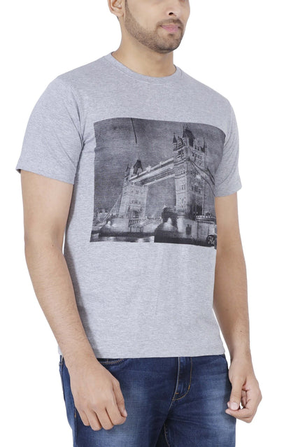 Fleximaa Men's Cotton Printed Round Neck Half Sleeve T-Shirt - fleximaa-so