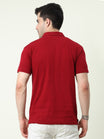 Men's Cotton Color Block Half Sleeve Polo Neck T-Shirt