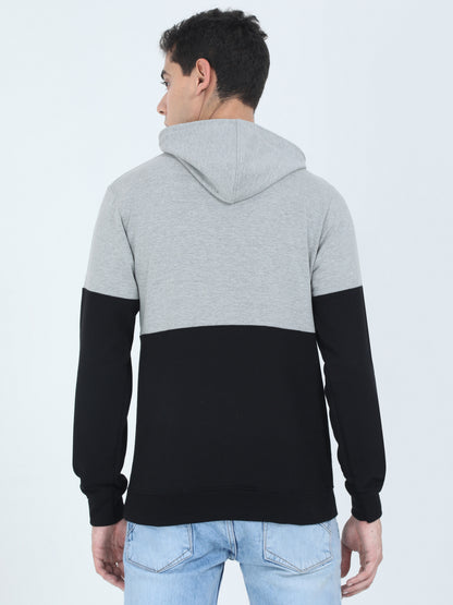 Men's Cotton Printed Greyblack Sweatshirt/Hoodies