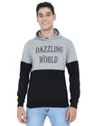 Men's Cotton Printed Greyblack Sweatshirt/Hoodies