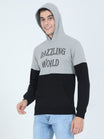 Men's Cotton Printed Greyblack Sweatshirt/Hoodies