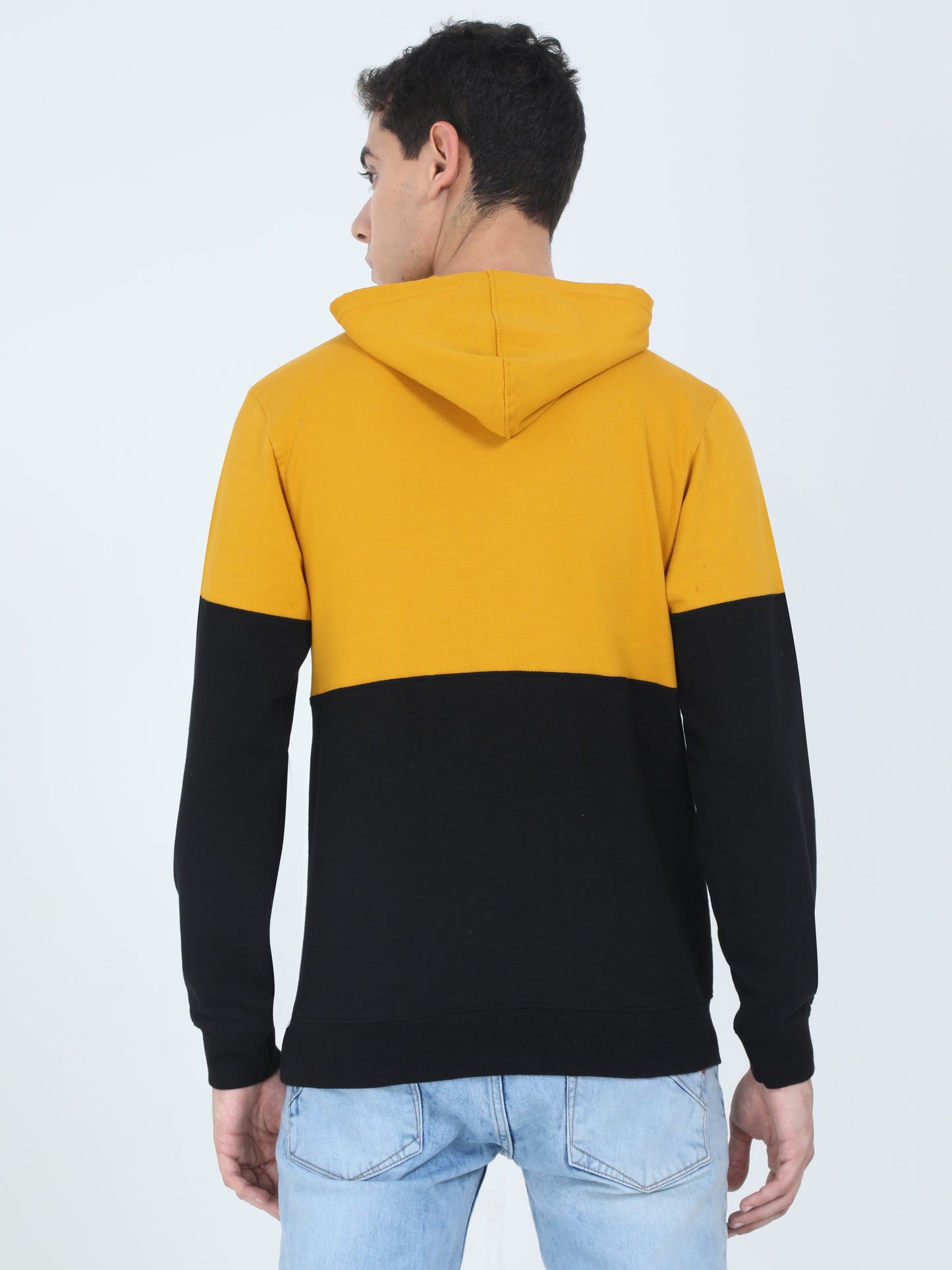 Men's Cotton Printed Mustardblack Sweatshirt/Hoodies