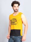 Men's Cotton Color Block Printed Sleeveless T-Shirt